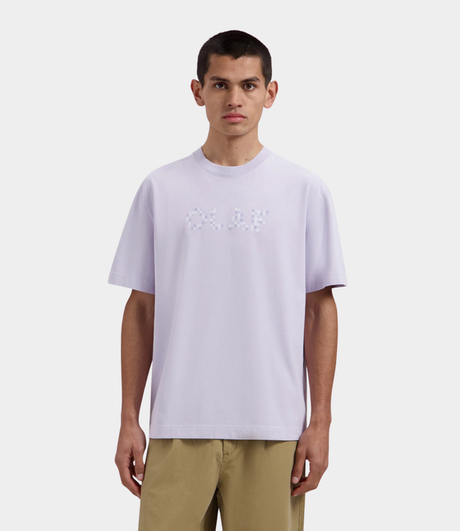 Olaf Heren T-shirt paars melange – casual shirt met zachte stof en comfortabele pasvorm