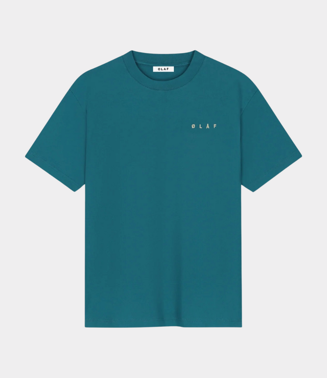 Olaf Heren T-shirt blauwgroen – casual shirt met zachte stof en comfortabele pasvorm