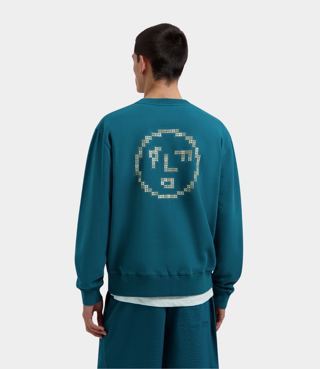 Olaf Heren sweater blauwgroen – casual crewneck met zachte stof en comfortabele pasvorm