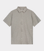 Olaf Heren boxy shirt grijs melange – casual short sleeve blouse met comfortabele pasvorm