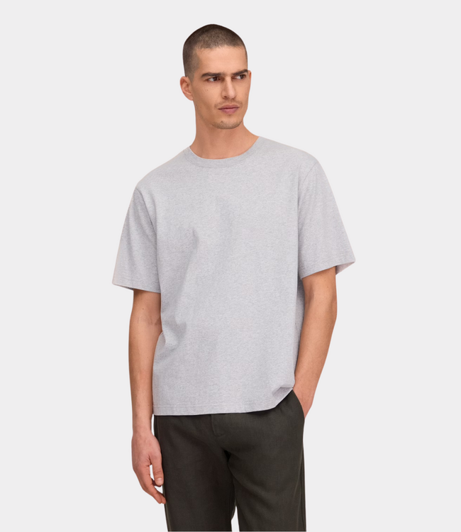NN.07 Heren T-shirt grijs melange – casual shirt met zachte stof en comfortabele pasvorm