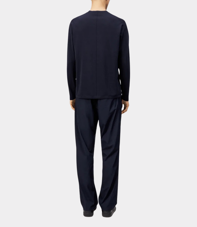 Drykorn Heren longsleeve T-shirt donkerblauw – casual shirt met lange mouwen en comfortabele pasvorm
