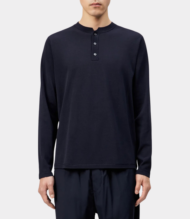 Drykorn Heren longsleeve T-shirt donkerblauw – casual shirt met lange mouwen en comfortabele pasvorm