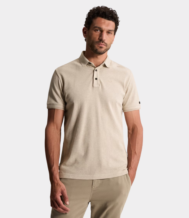 Cast Iron Polo s/s slim fit popcorn aluminum