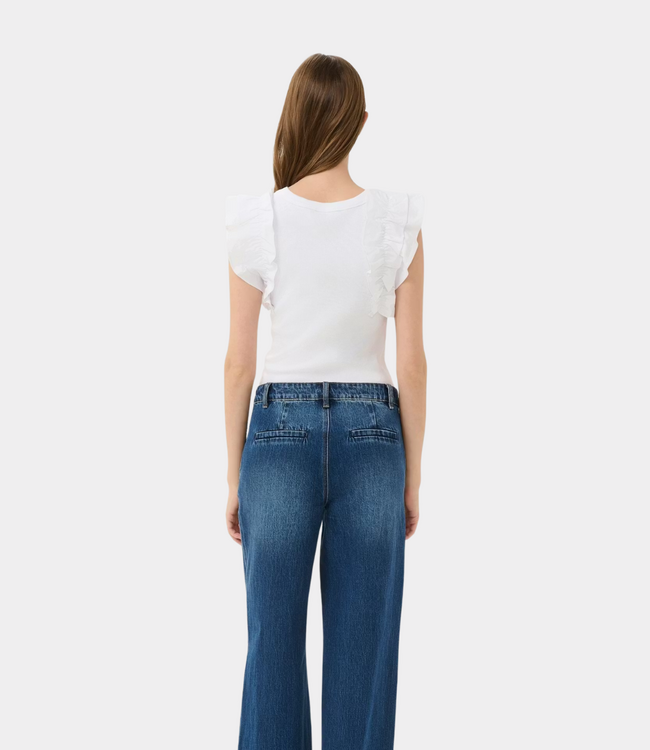 Karen By Simonsen Odakb tank bright white – comfortable women's tank top with minimalist design and fitted silhouette