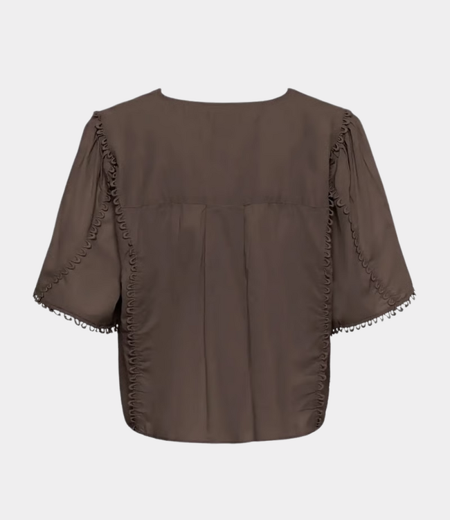 Karen By Simonsen Kbfry blouse chocolate martini – elegant women's blouse with lightweight fabric and comfortable feminine fit