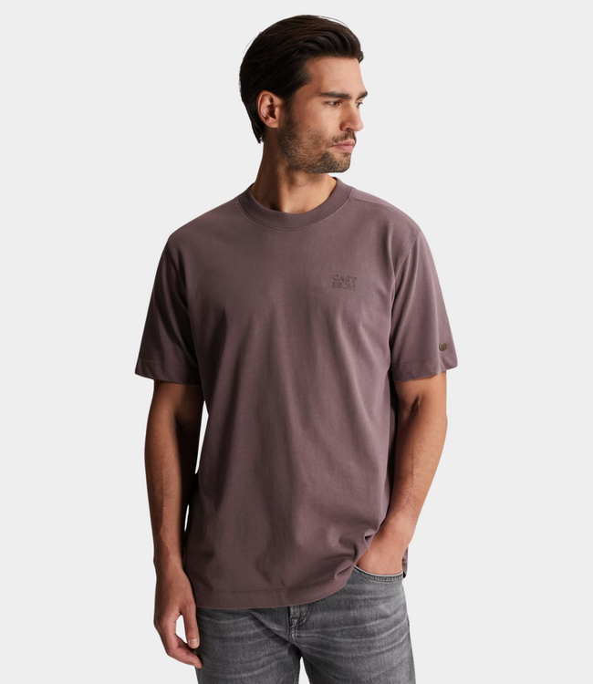 Cast Iron R neck tee s/s regular fit ephemera – comfortabel heren T-shirt met regular fit en moderne minimalistische uitstraling