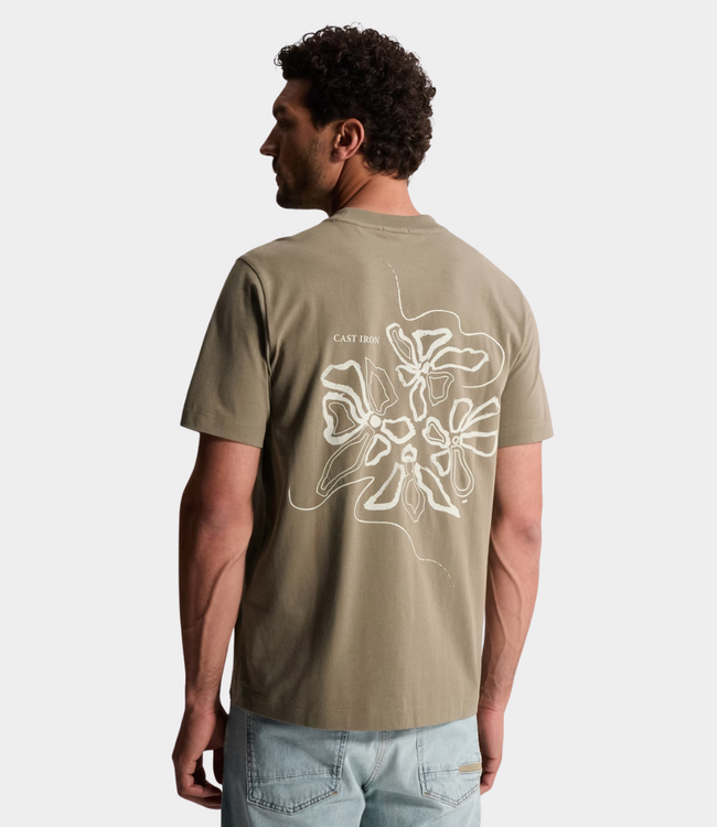 Cast Iron R neck tee s/s regular fit vetiver – comfortabel heren T-shirt met regular fit en moderne minimalistische uitstraling