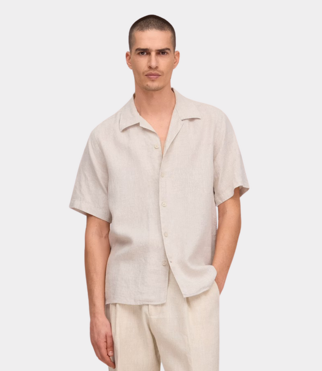 NN.07 Julio ss shirt oat – luchtig heren overhemd met korte mouwen en moderne zomerse uitstraling