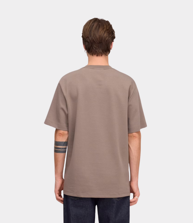NN.07 Nat ss logo tee clay mirage – comfortable men’s T-shirt with logo detail and a modern casual fit