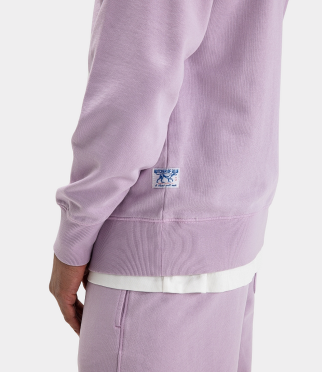 Butcher of Blue Ben art crew lt. violet purple – comfortabele heren sweater met artistieke uitstraling en moderne casual pasvorm