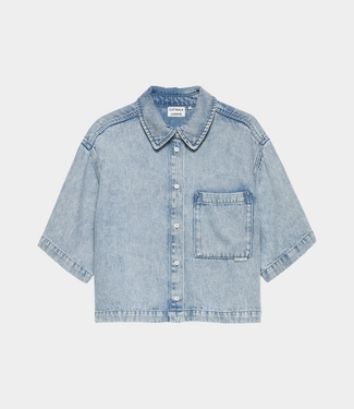 Catwalk Junkie short sleeve denim blouse light blue