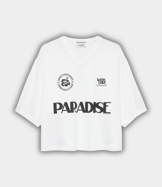 Catwalk Junkie football graphic jersey off white