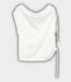Catwalk Junkie Asymetric strap top off white – moderne dames top met asymmetrische bandjes en minimalistische aangesloten pasvorm
