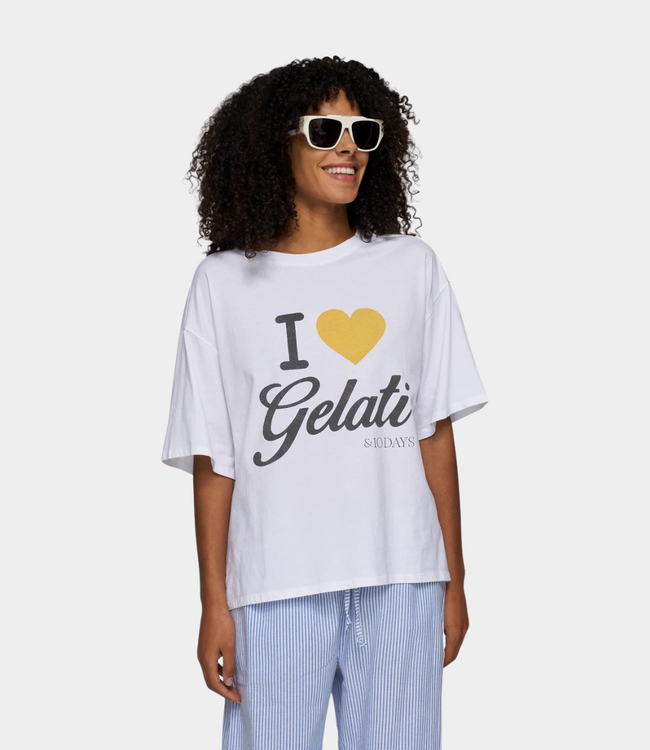 10Days Gelati tee white – comfortable women’s T-shirt with minimalist design and modern oversized fit