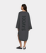 10Days Jersey logo dress steel blue – comfortable women’s dress with sporty logo details and modern oversized fit