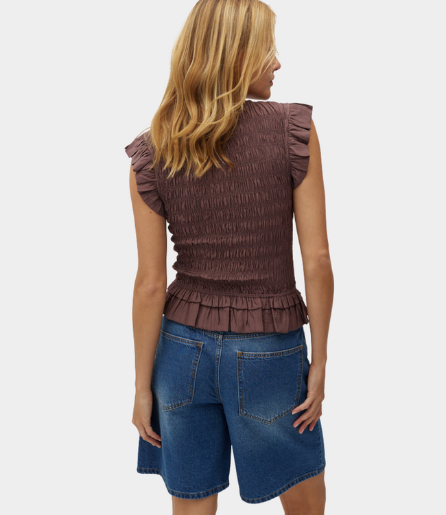 MbyM Venlora-M Amya top brown lilac – stylish women’s top with fitted silhouette and minimalist modern design