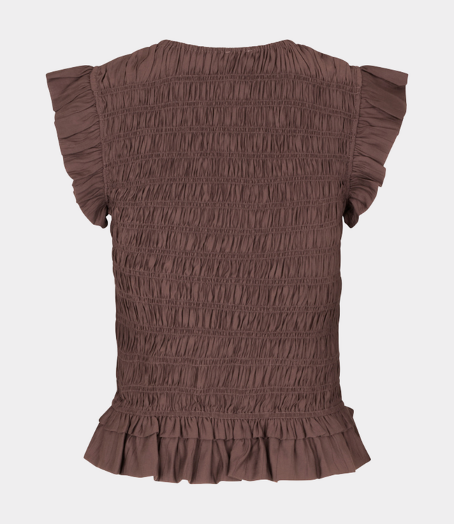MbyM Venlora-M Amya top brown lilac – stylish women’s top with fitted silhouette and minimalist modern design
