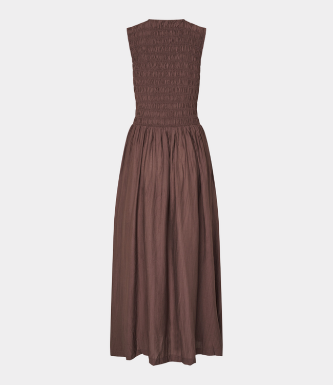 MbyM Sorellia-M Amya dress brown lilac – elegante dames jurk met aangesloten pasvorm en moderne minimalistische uitstraling