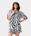 Catwalk Junkie Short sleeve zebra blouse sandshell – luchtige dames blouse met zebra print en moderne relaxed fit