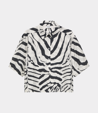 Catwalk Junkie short sleeve zebra blouse sandshell