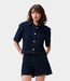 Catwalk Junkie Short sleeve denim blouse dark blue – stijlvolle dames denim blouse met korte mouwen en moderne relaxed fit
