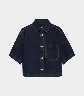 Catwalk Junkie short sleeve denim blouse dark blue