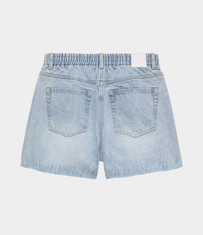 Catwalk Junkie Denim shorts with elastic waistband blue – comfortabele dames denim short met elastische tailleband en moderne casual pasvorm