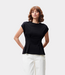 Catwalk Junkie Tee with waist pleats black – stijlvol dames T-shirt met tailleplooien en moderne vrouwelijke pasvorm