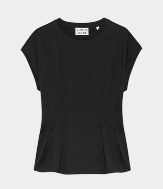 Catwalk Junkie Tee with waist pleats black