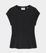 Catwalk Junkie Tee with waist pleats black – stylish women’s T-shirt with waist pleats and modern feminine fit