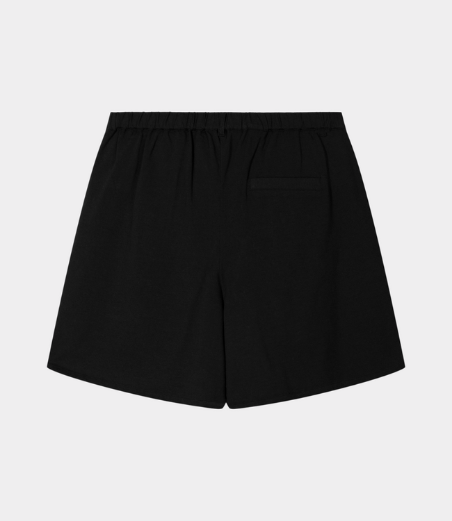 10Days Wide shorts linen black – luchtige dames linnen short met wijde pasvorm en moderne minimalistische uitstraling