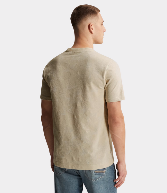 Cast Iron R neck tee s/s pique silver birch – comfortabel heren T-shirt van piqué katoen met moderne casual pasvorm
