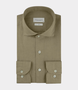 Profuomo shirt cutaway sf m.green