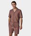 Profuomo Shirt camp rlx ss red clay – lightweight men’s shirt with camp collar and modern relaxed fit