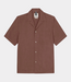 Profuomo Shirt camp rlx ss red clay – lightweight men’s shirt with camp collar and modern relaxed fit