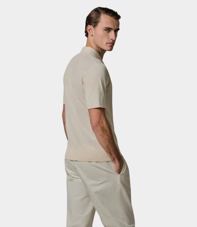 Profuomo Polo ss off white – stijlvolle heren polo met minimalistische uitstraling en moderne comfortabele pasvorm