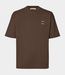 Samsoe Samsoe Joel T-shirt turkish coffee – modern heren T-shirt van biologisch katoen met loose fit en minimalistische uitstraling