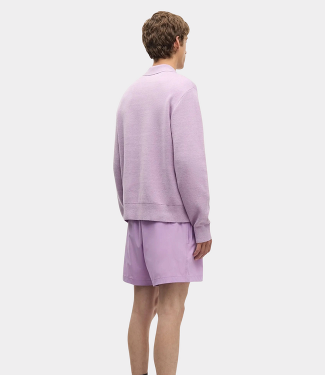Samsoe Samsoe Sanino polo regal orchid mel. – stijlvolle heren polo knit met loose fit en moderne Scandinavische uitstraling