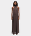 Samsoe Samsoe Saniva dress mulch – elegante maxi dames jurk met halternek en moderne minimalistische uitstraling
