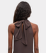 Samsoe Samsoe Saniva dress mulch – elegante maxi dames jurk met halternek en moderne minimalistische uitstraling