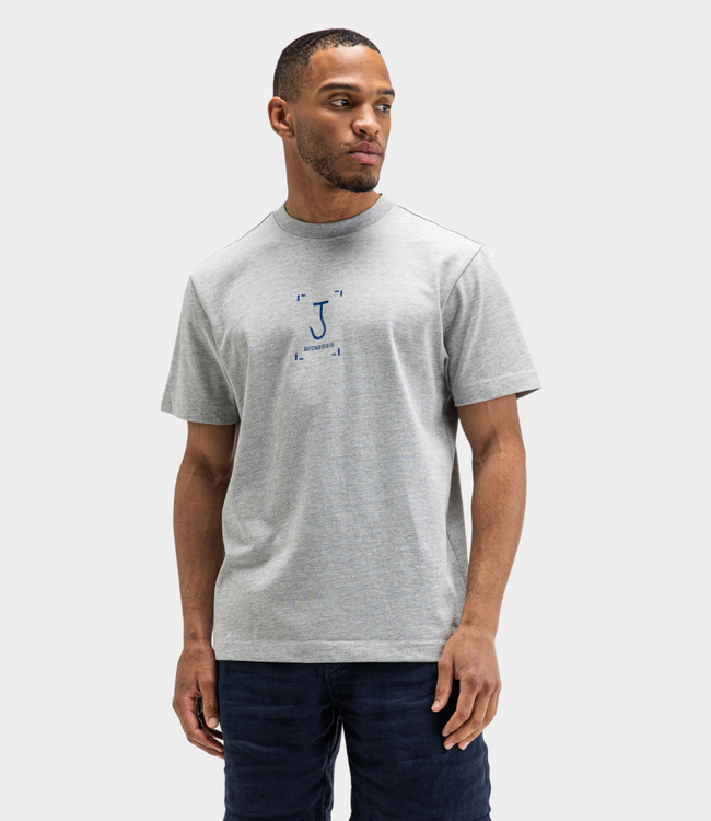 Butcher of Blue Manifest loose tee grey melange – oversized heren T-shirt met graphic artwork en moderne streetwear uitstraling