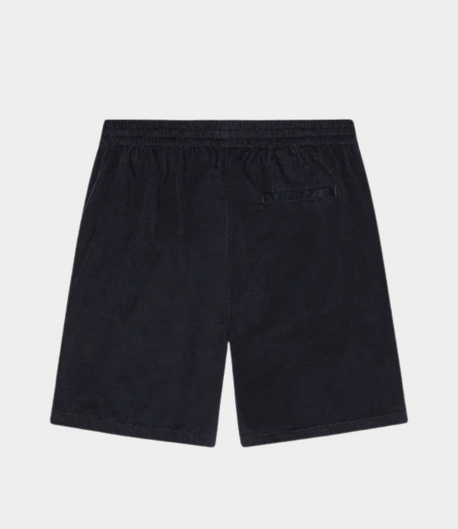 Les Deux Signature mini cord shorts dark blue night – stijlvolle heren corduroy shorts met elastische taille en moderne casual uitstraling