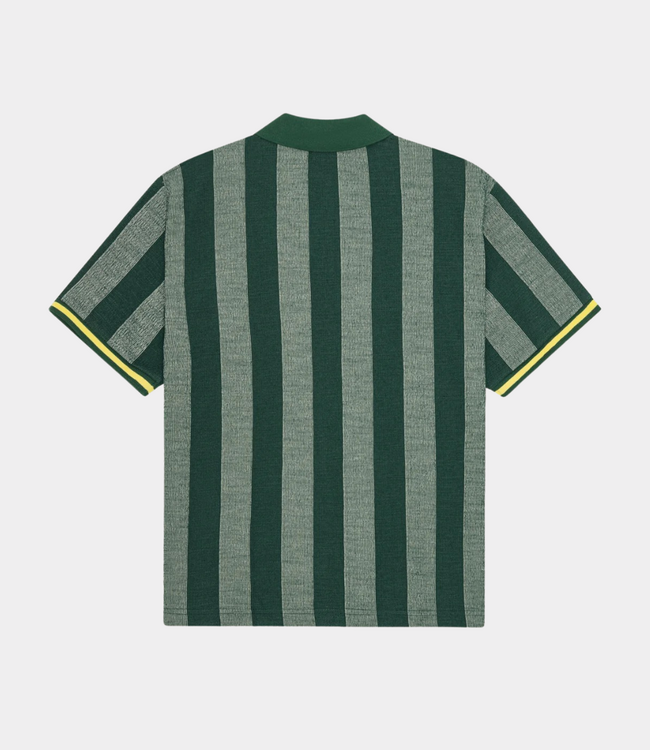 Les Deux Stripe jacquard football jersey tee pine green