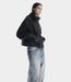Krakatau QW570 jacket dark night – oversized dames field jacket met crinkle nylon, verborgen capuchon en moderne technical uitstraling