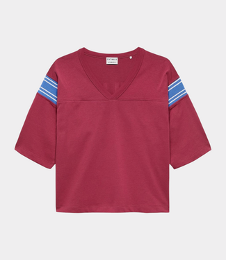 Catwalk Junkie football graphic tshirt cranberry juice