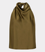 Gestuz GZcerina SL top military olive – elegante haltertop met gedrapeerde halslijn, soepele stof en moderne Scandinavische uitstraling