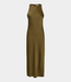 Gestuz GZcerina SL dress military olive – elegant maxi dress with draped neckline, sleeveless design and modern Scandinavian aesthetic