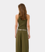 Gestuz GZdrew logo tank 2.0 military olive – fitted women’s ribbed cotton tank top with embroidered logo and Scandinavian minimalist style