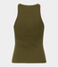 Gestuz GZdrew logo tank 2.0 military olive – fitted women’s ribbed cotton tank top with embroidered logo and Scandinavian minimalist style